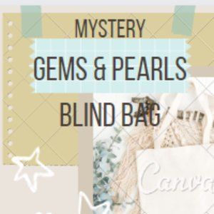 Five Item Gems & Pearls Mystery Surprise Blind Bag, Gemstones Or Pearls 5 piece